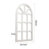 Sintosin Farmhouse Window Frame Wall Decor Living Room 36" x 20", Hanging Distressed White Rustic Arched Window Frame, Wooden Cathedral Window Frames for Wall Decor, Christmas Window Frame Decor Sintosin