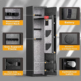 INTERGREAT 4-6 Rifle Gun Safe, Assembled Gun Safe Shotgun for Pistols and Home, Metal Gun Cabinet with Pockets for Handgun, 3 Adjustable Shelf, Firearms INTERGREAT