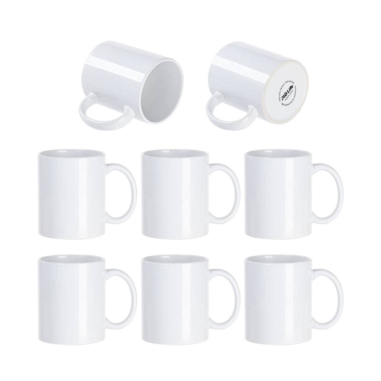 PYD Life 8 Pack Sublimation Mugs Blanks 11 OZ Coffee Mugs White Ceramic Photo Cups Bulk for Cricut Mug Press Print PYD Life
