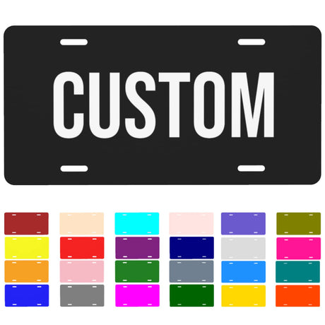 Custom License Plate Personalized Design Aluminum Front Car Tags Decor Vanity Tag 6x12 Inch Your Own Plates with Photo Text Logo, White-52 WoodArtSupply