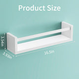 Fixwal Nursery Book Shelves, 16.5 Inch Floating Bookshelves for Nursery & Playroom Decor, Set of 4, Solid Wood Wall Mounted Shelves for Books and Toys Storage (White) Fixwal