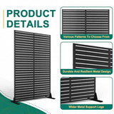 72" H×47" W Metal Outdoor Privacy Screen Outdoor Freestanding Screen Panels for Patio Lawn Deck, Decorative Privacy Fence(Consists of 3 Panels) TUYOHW