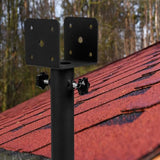 Wpbhk 3Pcs Roof Riser Brackets Kit, Roof Mount Brackets, Pergola Roof Beam Brackets, 3-1/2" Saddle Black Riser Wpbhk