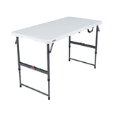 Lifetime Height Adjustable Folding Table, 4 Foot Lifetime