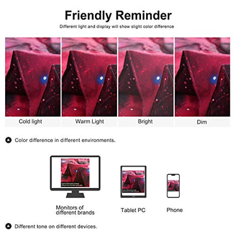 uxcell Full/Queen Size Galaxies Red Comforter Sets - 3D Outer Space Themed Bedding - All-Season Down Quilted Duvet - Reversible Design- Includes 1 Comforter, 2 Pillow Cases uxcell