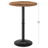 HOOBRO Round Bar Table, 35" Tall Pub Table, Cocktail Table with Base, Stable Counter Table with Non-Slip Base for Narrow Space, Bar Height Table for Kitchen, Easy to Assemble, Rustic Brown BF57BT01 HOOBRO