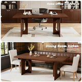 IDEALHOUSE 71" Long Dining Table for 6-10 People - Farmhouse Kitchen Table with Extra Thick Tabletop & Heavy-Duty Metal Legs, Sturdy Rectangular Table for Dining Room, Conference Room, Office, Walnut IDEALHOUSE