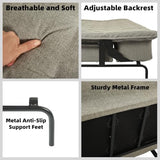 Homy Casa Modern Grey Futon Sofa Bed, 3-Position Adjustable Backrest, Metal Frame, 500 lbs, Convertible Daybed for Living Room/Guest Room/Studio Apartment Homy Casa