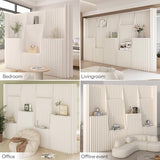Paper Bookshelf Room Divider Portable Room Dividers and Folding Privacy Screens Displays for Room Separation for Room Separation Dorm Office Studio Exhibition Store 5.91ft H * 13.13ft L * 1.41ft W YTMPGM
