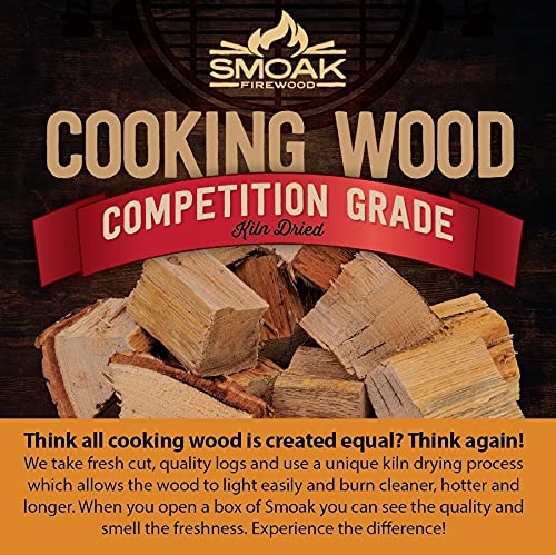 Smoak Firewood’s Cooking Wood Chunks (Competition Grade) USDA Certified for Smoking, Grilling or Barbequing (RED Oak 8-10lbs 729 Cubic in.) Smoak Firewood