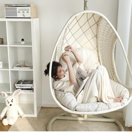 Gujuja Swing Egg Chair Cushion Hanging Basket Chair Pads Thickened Hammock Chair Seat Cushion for Outdoor Patio Garden Hanging Basket Chair Seat Gujuja
