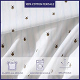 Poppy & Fritz - Full Sheets, Cotton Percale Bedding Set, Crisp & Cool, Ideal Bedding Set (Bumble Bees, Full) Poppy & Fritz