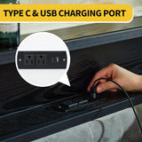 Natekelly Black Queen Bed Frame with Headboard Charging Station, LED Lights & Storage Drawers Natekelly