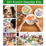 DIY Punch Needle Kits for Beginners Cute Cartoon Corgi Dog with Hoop Embroidery Punch Needle Starter Craft Set Easy for Adults and Children Festival Gift and Decoration 20x20cm-3