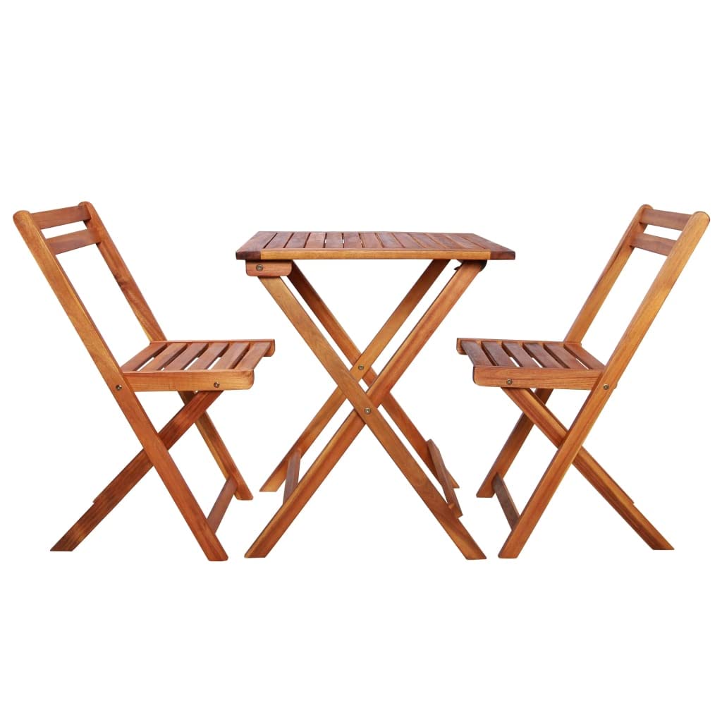 Terrace Garden Table Set,All Weather Small Metal Outdoor Table and Chair Set,for Dining Rooms, backyards, patios and Balconies, 3 Piece Folding Bistro Set Solid Acacia Wood - WoodArtSupply