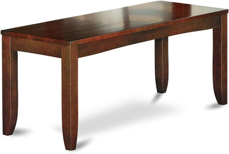 East West Furniture LYB-ESP-W Lynfield Dining Room Bench with Solid Wood Seat, 52x15x18 Inch, Espresso East West Furniture
