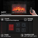 ENSTVER 72''Modern Electric Fireplace Mantel TV Stand,Large Entertainment Center with Open Storage Shelves for 80''TV, LED Ambient Lighting Fireplace TV Stand for Living Room ENSTVER