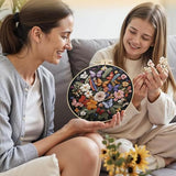SCECALA 4 Pack Butterfly Floral Embroidery Kit - Flower Butterfly Hand Embroidery Kit for Beginners with Pattern, Complete Cross Stitch Supplies DIY Craft for Adults Sewing Hobby, 1pc Hoops