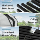 Shintenchi 12x15 FT Carport,Metal Carport with Enhanced Base, Oversized Garage Outdoor Galvanized Shelter,Heavy Duty Carports Canopy for Cars,Boats and Tractors Shintenchi