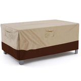 Vailge Veranda Rectangular/Oval Patio Table Cover, Heavy Duty and Waterproof Outdoor Lawn Patio Furniture Covers, Large Beige & Brown Vailge