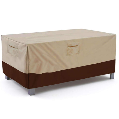 Vailge Veranda Rectangular/Oval Patio Table Cover, Heavy Duty and Waterproof Outdoor Lawn Patio Furniture Covers, Large Beige & Brown Vailge