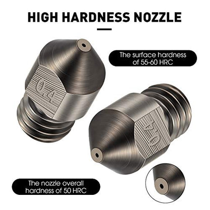 Mudder Hardened Steel Nozzle 0.4 Mm/ 1.75 mm 3D Printer Mk8 Nozzles High Temperature Wear Resistant Compatible with Ender 3/ Ender3 Pro, Prusa I3, Makerbot Creality Cr-10 All Metal Hotend - WoodArtSupply