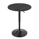 Athena Collection Round Bar Table,Adjustable Height Pub Table and 360°Swivel Bistro Table, High Top Table with MDF Desktop,Cocktail Table for Bar/Pub/Bistro(Black Rock) Athena Collection