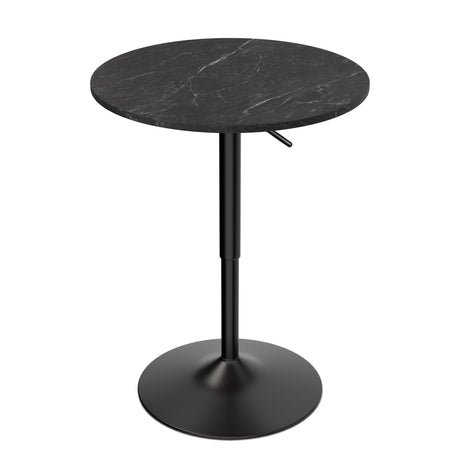 Athena Collection Round Bar Table,Adjustable Height Pub Table and 360°Swivel Bistro Table, High Top Table with MDF Desktop,Cocktail Table for Bar/Pub/Bistro(Black Rock) Athena Collection