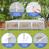 10x30 FT Party Tent, Outdoor Wedding Tents for Parties, Canopy Event Tent with 7 Removable Sidewalls, Waterproof Gazebo Shelter for Birthday Parties, Weddings, BBQs & Events (10X30FT-7Sides White) YYANDC