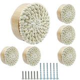 suiwotin 6pcs Rattan Dresser Knobs Boho Knobs, Natural Wood Wicker Woven Drawer Knobs, Wooden Knobs Decorative Cabinet Knobs Pulls Handles for Pantry, Cupboard, Furniture Knobs (White, Large) suiwotin