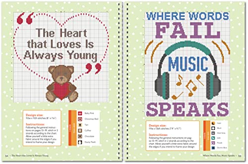 A Beginner's Guide to Cross-Stitch: 100 Inspirational, Funny, and Snarky Messages to Stitch WoodArtSupply