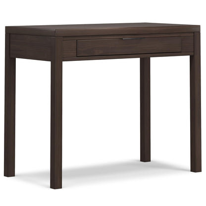 SIMPLIHOME Hollander SOLID WOOD Contemporary 38 inch Wide Small Desk in Warm Walnut Brown for The Office Desk, Writing Table, Workstation and Study Table - WoodArtSupply