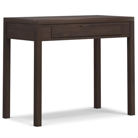 SIMPLIHOME Hollander SOLID WOOD Contemporary 38 inch Wide Small Desk in Warm Walnut Brown for The Office Desk, Writing Table, Workstation and Study Table SIMPLIHOME