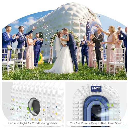MWE Large Inflatable Nightclub 26x16x14Ft with Blower,Inflatable Party Tent Disco Cube, Air Cube House for Event Birthday Wedding Party,Quick Inflation and Storage Shelter (White, 26x16x14FT) MWE