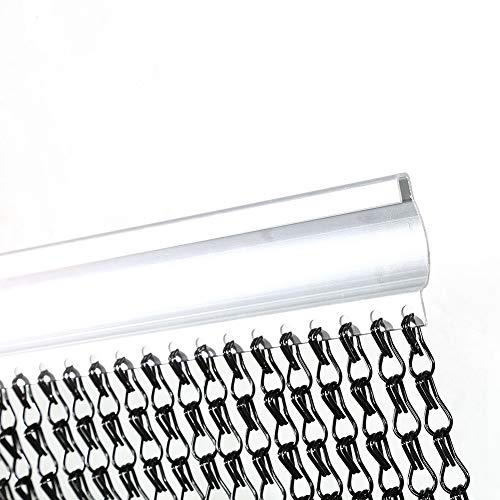 Oumefar Hanging Room Divider Curtains, 82.7" L x 35.4" W Chain Curtain Metal Curtain Multifunctional Sliver Aluminum Metal Door Curtains Screen Hanging Chains for Home Kitchen Shops Indoor Decoration Oumefar