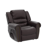 ANJ Large Power Lift Recliner Chairs with Massage and Heat, Faux Leather Electric Lift Chairs for Elderly People, Recliners for Big and Tall Man, Single Lounge Sofa with USB Port (Red Brown) ANJ