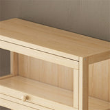 Contemporary Solid Wood Bookcase with Transparent Acrylic Doors for Stylish Storage LITFAD