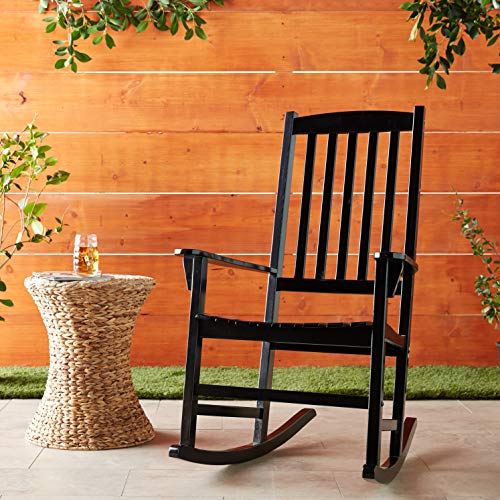 Cambridge Casual Bentley Outdoor Porch Rocking Chair for Patio Furniture, Solid Wood, Black