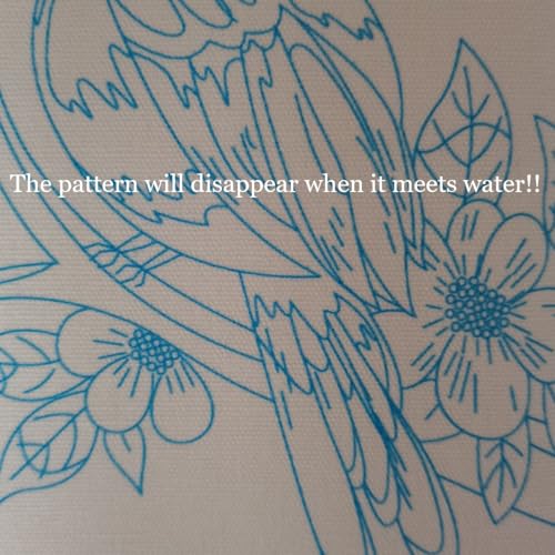 Esffaci Embroidery Starter Kit for Adult Beginners - Blue Bird Flowers Pattern with Cloth Hoop, Needle, Threader, Floss and Instructions