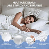 TWK 1200 TC 100% Egyptian Long-Staple Cotton Bedding Sheets Set, Luxury Hotel Style Deep Pocket with Elastic Reinforced Seams Sheet Set, Soft & Comfy Natural Sheets (White, King) TWK