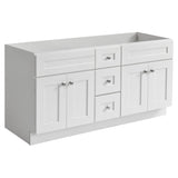 Design House Brookings 60 Inch Bathroom Vanity, Ready to Assemble, Solid Wood, Sherwin Williams® White, 599019-WHT Design House