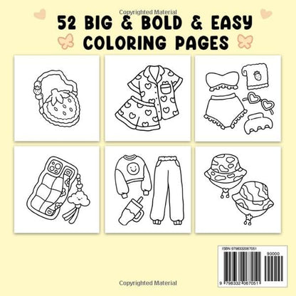 Fashion Vibes: Coloring Book for Adults and Teens, Bold and Easy Designs for Relaxation Featuring Cute Clothing (Bold & Easy Coloring)