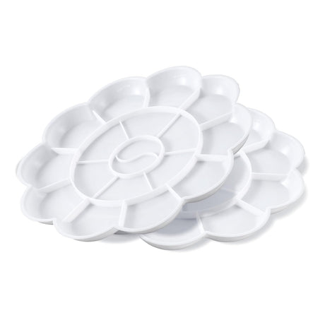 2pcs Watercolor Palette Plastic 18-Well Paint Tray Palette Flower White Painting Tray for Watercolor Create DIY Craft Professional Art Painting Acrylic Paintings Gouache Xthrotsenk