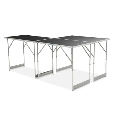 DNA MOTORING Multi-Functional 3pcs Multi-Purpose Folding Work Table, Portable 4-Level Adjustable Height Workbench for Workshop, Camping Trip, W/Handle, Tools-00548