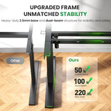 DeskShow Electric Standing Desk Adjustable - 60x28 Inch Sit Stand Desk with 1 Inch Thick Tabletop, Double Beam Frame, 3 Memory Height Adjustment, Cable Management for Home Office DeskShow