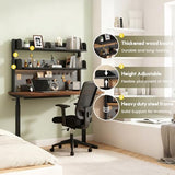 Clamp On Desk Shelf Organizer with Pegboard Desk Hutch Dorm with Storage Bookshelf Desk Top Organizer Shelf Multi-Purpose White & Black Desktop Shelves & Office Shelves (Black, W - 23.6") Lefedrasticity