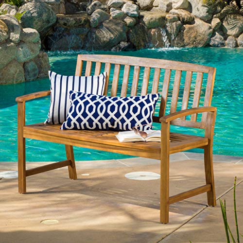 Christopher Knight Home Loja Acacia Bench, Teak Finish Christopher Knight Home