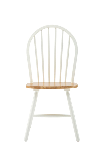 Boraam Farmhouse Dining Chairs, Set of 2-White/Natural - WoodArtSupply