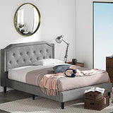 ZINUS Kellen Upholstered Scalloped Platform Bed Frame, Mattress Foundation, Wood Slat Support, No Box Spring Needed, Easy Assembly, Queen Zinus