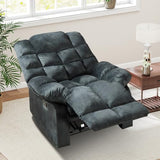ANJ Massage Recliner Chair with Heat for Adults, Manual Recliners with Soft Fabric, Ergonomic Reclining Sofa with Overstuffed Armrests and Backrest, Single Recliner Chairs for Living Room, Dark Green